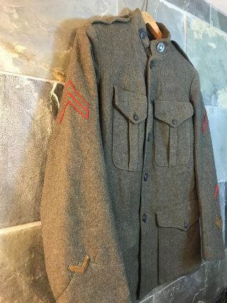 WW1 US Army Winter Wool Tunic Jacket Vintage Military WWI 6