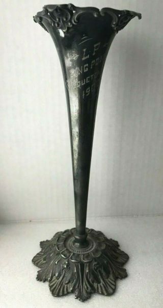 Antique Meriden Silver Plate Company Ping Pong Trophy From 1902
