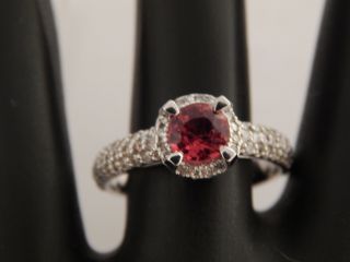 14k W/g Natural Vivid Rare Sapphire Halo Diamond G/si 1.  60 Tcw Engagement Ring
