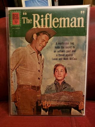 Vintage Dell Comics 1962 The Rifleman 10 Infamous Log Cover Chuck Conners