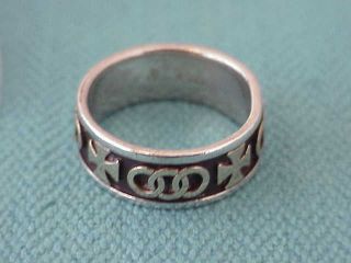 James Avery 14k & Sterling Pattee Cross & Holy Trinity Band Ring Sz 10