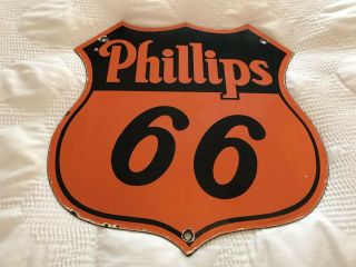 Vintage Phillips 66 Gas Station Porcelain Sign,  Pump Plate,  Motor Oil,  Gasoline