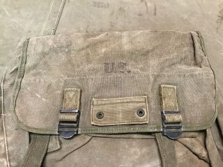 63H WWII US M1944 PARATROOPER MUSETTE JUMP BAG - OD 7 2