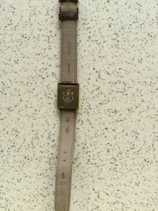 Cartier Must De Tank Quartz Vintage Argent Vermeil Gold Plated Watch 5