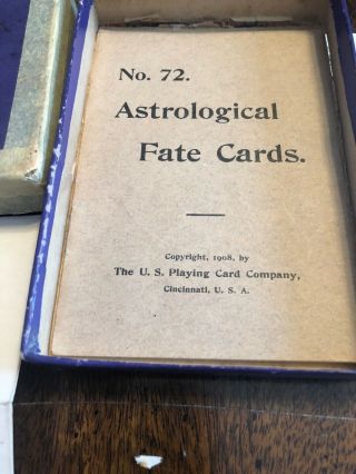 Rare Antique 1908 No 72 Astrological Fate Fortune Telling Cards Tarot (D Cards) 3