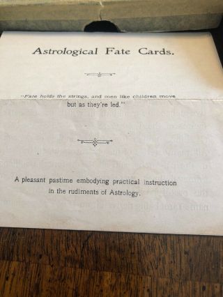 Rare Antique 1908 No 72 Astrological Fate Fortune Telling Cards Tarot (D Cards) 4