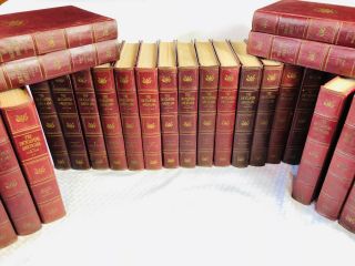 Americana Encyclopedia 1948 Edition Red Maroon Complete Set Of 30 Decor Vtg