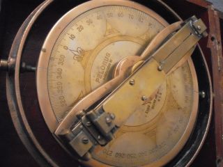 Rare Antique Nautical Maritime Compass Pelorus By Kelvin White Bronze Wood Case