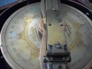 Rare Antique Nautical Maritime Compass Pelorus By Kelvin White Bronze wood case 2