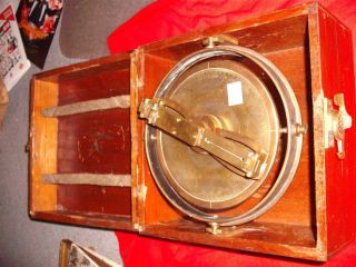 Rare Antique Nautical Maritime Compass Pelorus By Kelvin White Bronze wood case 4
