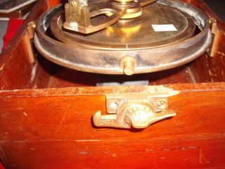 Rare Antique Nautical Maritime Compass Pelorus By Kelvin White Bronze wood case 8