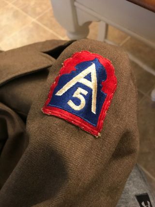 US ARMY WWII / WW2 Coat JACKET 5th Army 38R 8