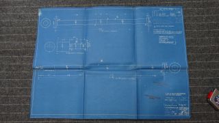 (e351) 1917 Blueprint Drwg 19 " X 26 " - Propeller Shaft Forging