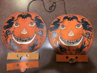 2 - Vintage Halloween Accordion Pumpkin Decorations