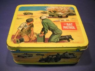 Vintage Aladdin Rat Patrol Lunch Box With Thermos From 1967 - Very Good