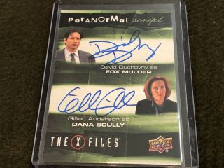 2019 Upper Deck X - Files David Duchovny Gillian Anderson Dual Auto Rare