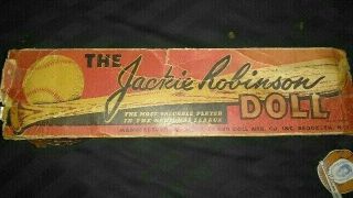 SCARCE Circa 1950 Jackie Robinson Doll w/ Box (RARE VARIATION) & Tag 10