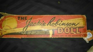 SCARCE Circa 1950 Jackie Robinson Doll w/ Box (RARE VARIATION) & Tag 9