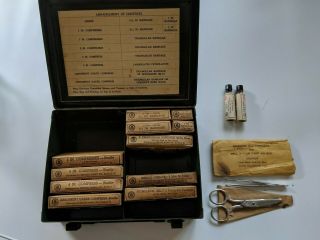 Wwii Us Vehicle First Aid Kit With Partial Contents