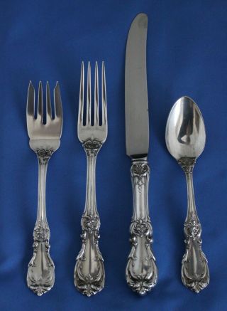 Reed & Barton Burgundy Sterling Silver Four Piece Place Setting Luncheon Have 6