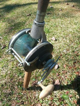 Rare Vintage Ocean City 810 Big Game Fishing Saltwater Reel And Rod Combined