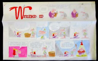 RARE WIZARD OF ID SUN.  COMIC STRIP BY BRANT PARKER 1976,  COLOR GUIDE 2
