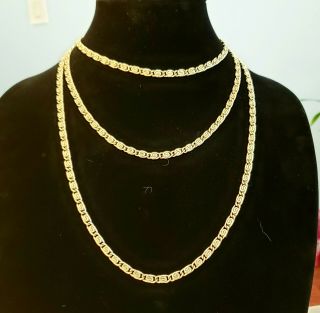 60 " Vintage 26g 14k Gold Paperclip Chain Link Necklace Jewelry