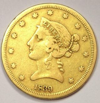 1839 Liberty Gold Half Eagle $5 Coin - Vf Details - Rare First Year Coin