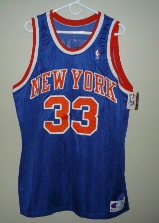 Knicks 33 Ewing Vintage Authentic Basketball Jersey Sz 48 Xl Nwt Champion Sewn
