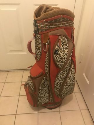 Vintage Nicole Miller Studio Sports Golf Bag Red/leopard 14 - Hole Limited Edition