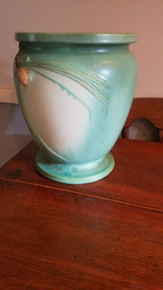 Roseville Pottery " Huge & Rare " Green Pinecone Sand Jar 776 - 14 Exc