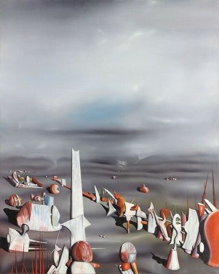 Rapidity Of Sleep By Yves Tanguy 40s Vintage Print Abstract Art Poster 1945