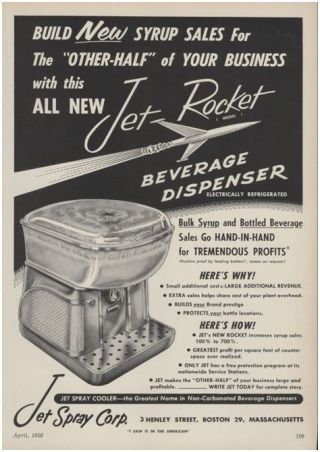 WOW 1950s Jet Spray Cooler JS6 Cold Drink Beverage Dispenser Vintage 12