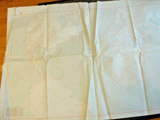 1944 Us Navy Large Meteorological Plotting Chart Map 5554 North Atlantic Ocean