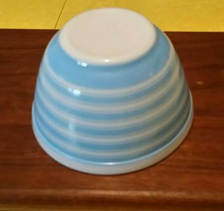 HTF Vintage Pyrex Blue Stripes Mixing Bowl Set Complete Set 7