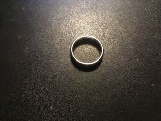 Vintage 14k White Gold 4mm Wide Wedding Band Ring Size 8 (6.  9 Grams)