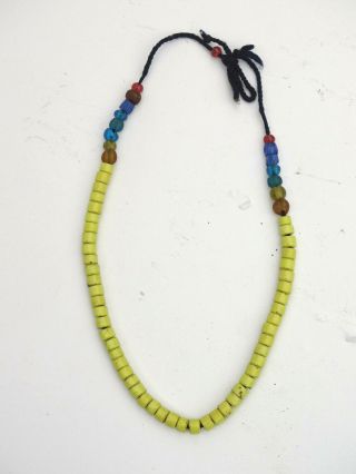 19th C.  Antique Chinese Peking Irian Jaya Glass Trade Beads Necklace