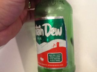 EXTREMELY RARE 10oz.  MOUNTAIN DEW NO DEPOSIT FOIL LABEL BOTTLE 8