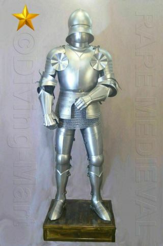Rare Sca Larp Medieval Gothic Knight Full Suit Of Armor 16th Century Chain