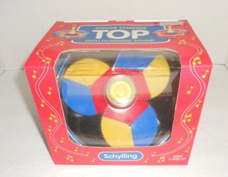 Schylling Color Changing Tin Spinning Top W/humming Sound Mib Retro