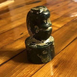 Old Chinese Jade Or Stone Carving Green Pig Seal Stamp Asian Emperor Vintage 3