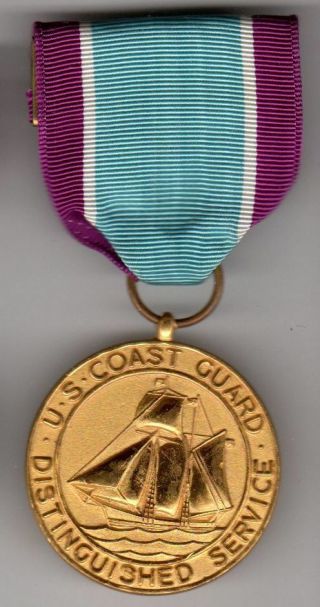 Post Wwii Us Coast Guard Distinguished Service Medal Uscg Sailing Ship