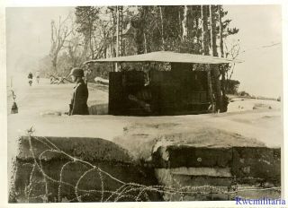 Press Photo: Rare Wehrmacht Bunker Position On Street,  Atlantik Kuste; 1944