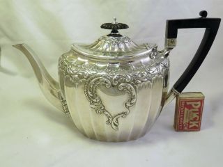 Large Ornate Victorian Silver Plate D Tea Pot J.  Dixon Epns