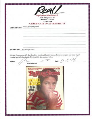 Michael Jackson Rare Signed 1983 Rolling Stone REAL/EPPERSON psa jsa 2