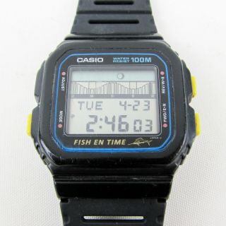 Casio Digital Vintage Fish En Time Watch Ft - 100w Casio Marlin Series Fishing