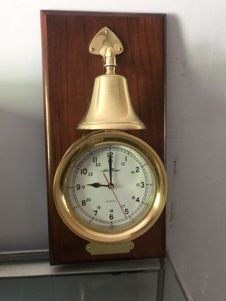 Seth Thomas Chesapeake Bay Ship Clock And Bell Mounted Engraving Plate