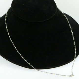 Vintage Platinum Elegant High Fashion 2.  5mm Pearl 23.  5 " Chain Necklace
