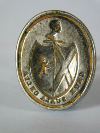 Georgian Antique Solid Silver Heraldic Seal - Wax Seal - Writing Seal
