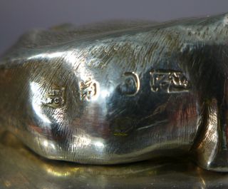 FINE ANTIQUE VICTORIAN HALLMARKED STERLING SILVER BUTTER DISH LID COW KNOP 1843 5